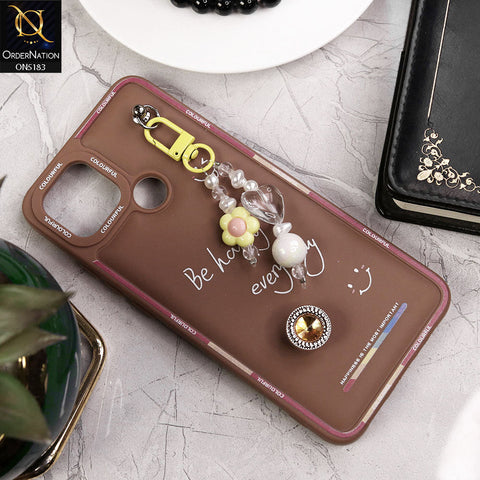 Oppo A15s Cover - Brown - New Colorful Candy Colors Happiness Series Soft Protective Case