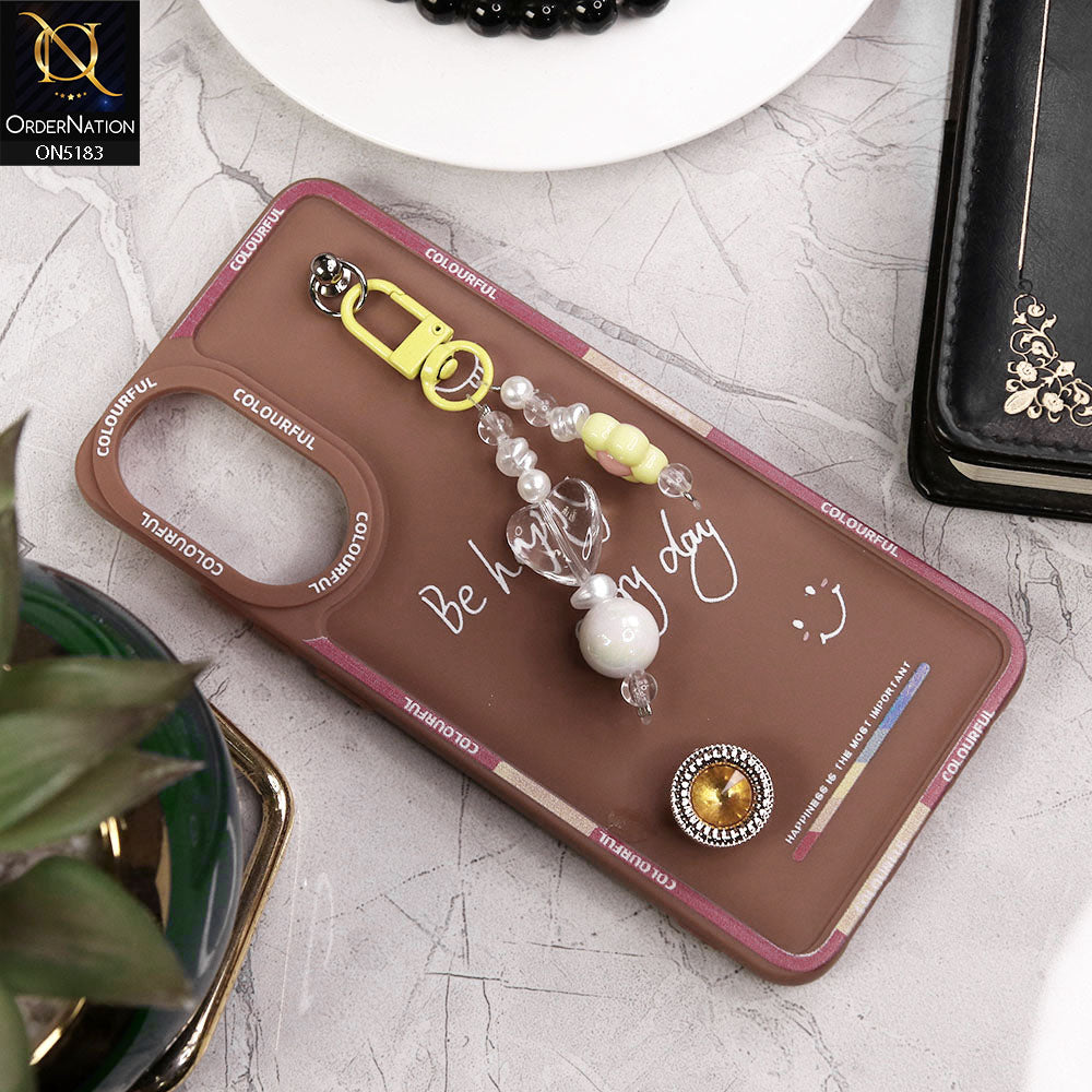 Oppo A78 4G Cover - Brown - New Colorful Candy Colors Happiness Series Soft Protective Case