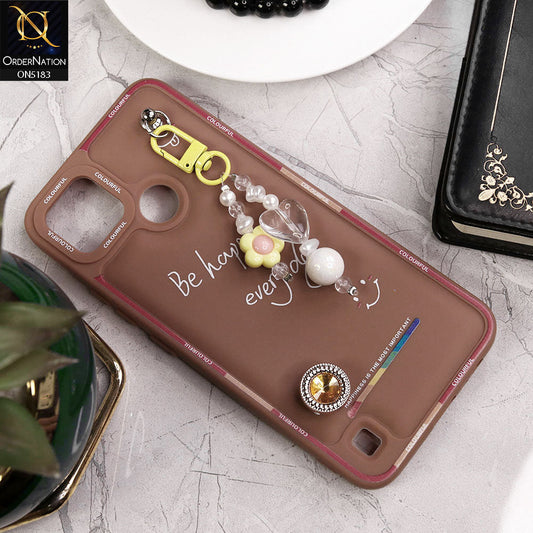 Realme C25Y Cover - Brown - New Colorful Candy Colors Happiness Series Soft Protective Case