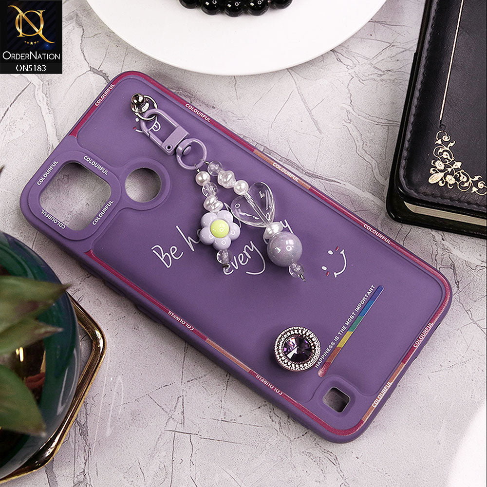 Realme C25Y Cover - Purple - New Colorful Candy Colors Happiness Series Soft Protective Case