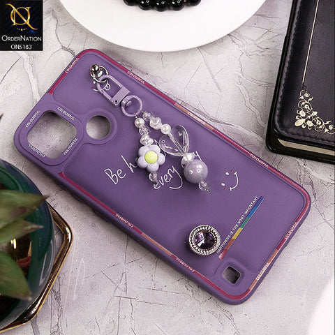 Realme C21Y Cover - Purple - New Colorful Candy Colors Happiness Series Soft Protective Case