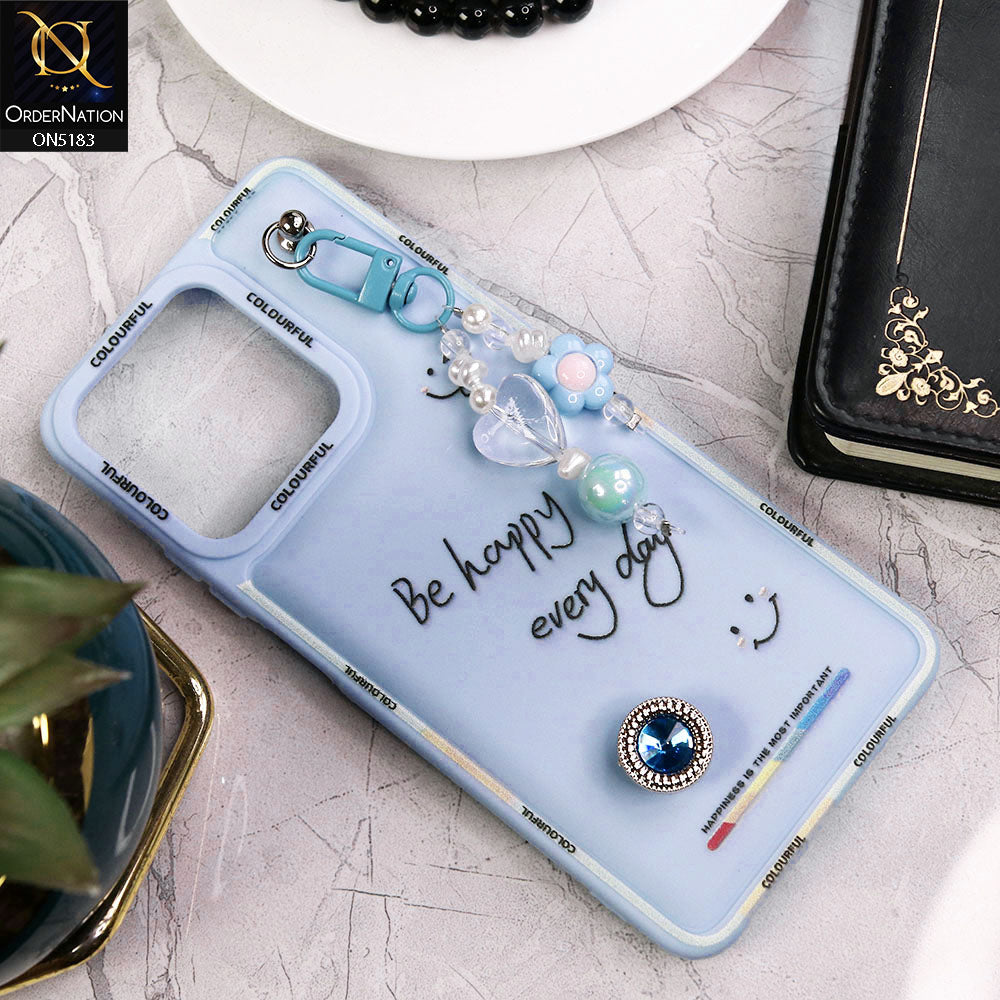 Realme Note 50 Cover - Blue - New Colorful Candy Colors Happiness Series Soft Protective Case