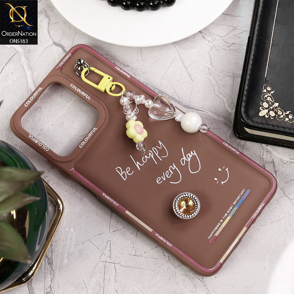 Realme Narzo N53 Cover - Brown - New Colorful Candy Colors Happiness Series Soft Protective Case