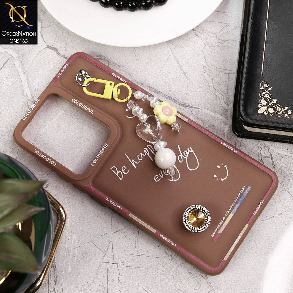 Vivo V27e Cover - Brown - New Colorful Candy Colors Happiness Series Soft Protective Case