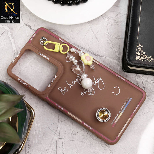 Vivo V27e Cover - Brown - New Colorful Candy Colors Happiness Series Soft Protective Case