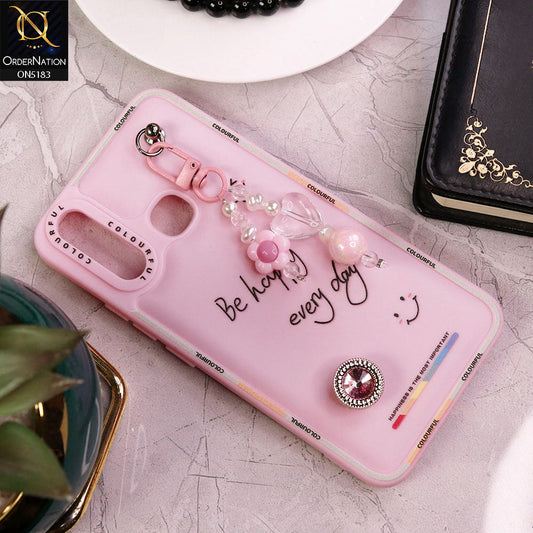 Vivo Y15 Cover - Pink - New Colorful Candy Colors Happiness Series Soft Protective Case