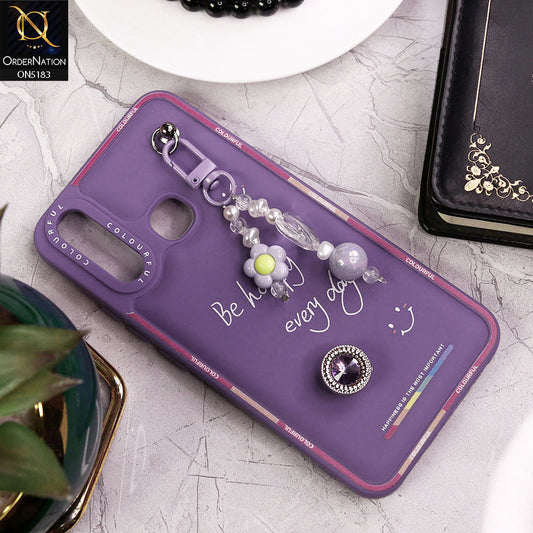 Vivo Y17 Cover - Purple - New Colorful Candy Colors Happiness Series Soft Protective Case