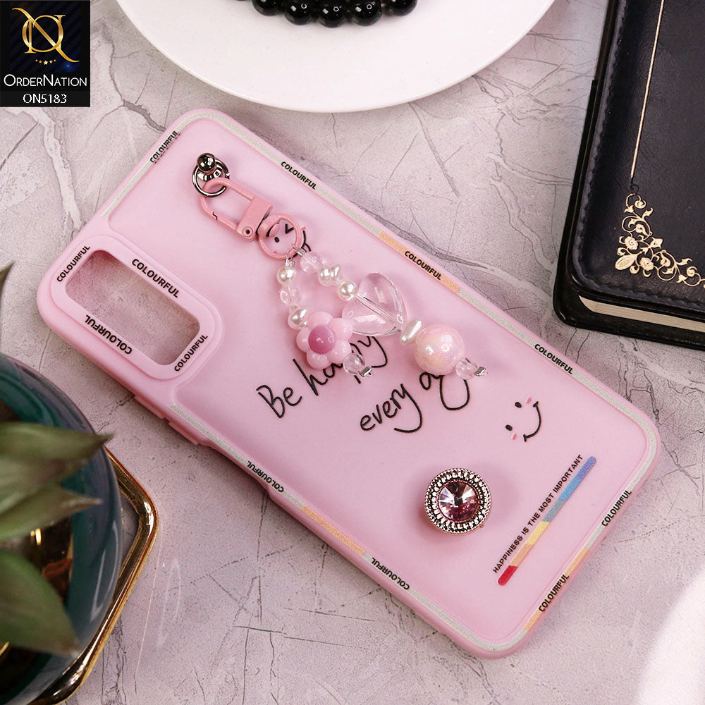 Vivo Y20a Cover - Pink - New Colorful Candy Colors Happiness Series Soft Protective Case