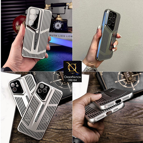 iPhone 11 Cover - Black - Titanium - Premium Sports Car Design Breathable Mesh Grill Design PC Shell Case