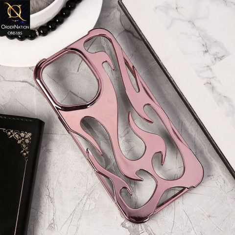 iPhone 13 Pro Max Cover - Rose Gold - New Shiny Electroplating Flame Series Soft Case