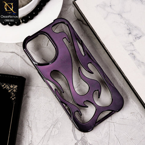 iPhone 14 Cover - Purple - New Shiny Electroplating Flame Series Soft Case