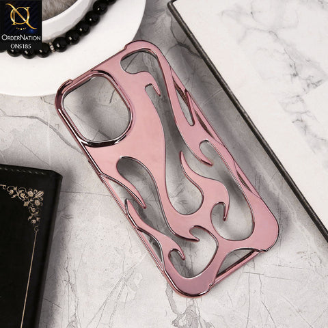 iPhone 14 Cover - Rose Gold - New Shiny Electroplating Flame Series Soft Case