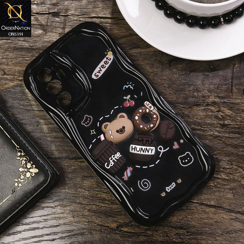 Oppo Reno 6 Cover - Black - Cute 3D Cartoon Coffee Honey Donut Silicon Helix Soft Borders Camera Protection Case