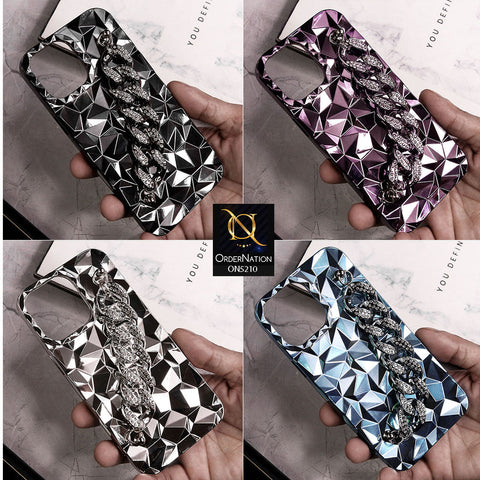 iPhone XS / X Cover - Black - Plastic Electroplating Diamond and  Metal Bracelet Chain Case