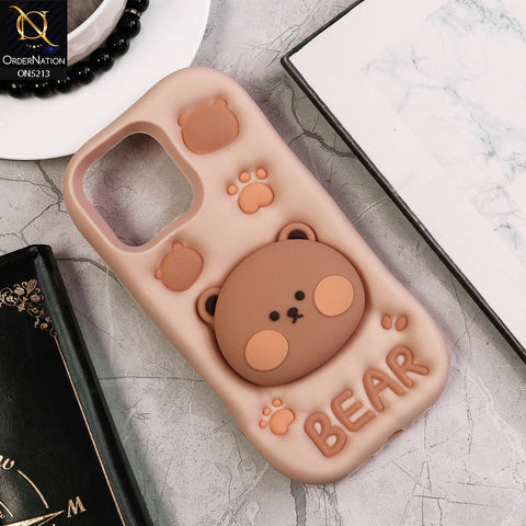 iPhone 12 Pro Max Cover - Skin - Cute 3D Kawaii Cartoon Hidden Pop Holder Stand Soft Silicone Case