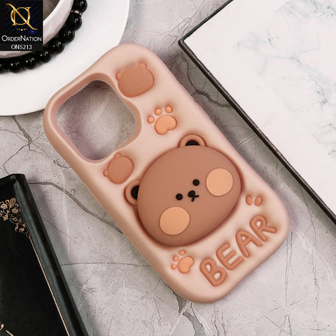 iPhone 13 Pro Cover - Skin - Cute 3D Kawaii Cartoon Hidden Pop Holder Stand Soft Silicone Case