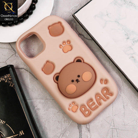 iPhone 14 Plus Cover - Skin - Cute 3D Kawaii Cartoon Hidden Pop Holder Stand Soft Silicone Case