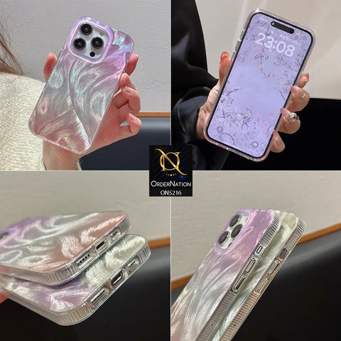 iPhone 15 Pro Max Cover - Multi - Luxury Silver-Plated Dreamy Feather Colorful Gradient Soft Case