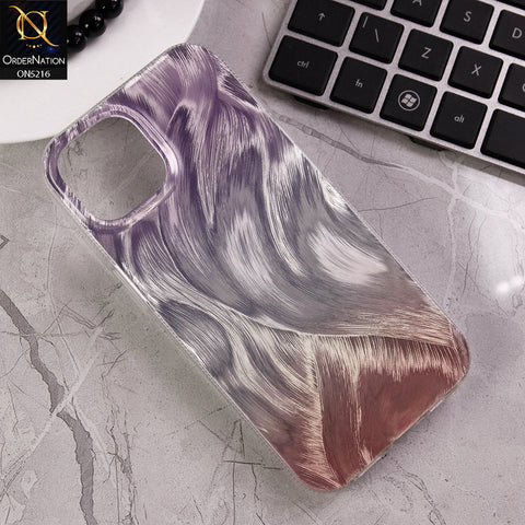 iPhone 14 Cover - Multi - Luxury Silver-Plated Dreamy Feather Colorful Gradient Soft Case