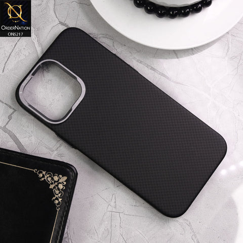 iPhone 16 Pro Max Cover - Black -  X-Level Carbon Fiber Texture Ultra Thin Shell Case With Metal Camera Ring Borders