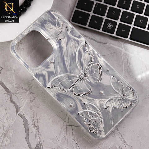 iPhone 12 Pro Max Cover - Silver - Luxury Silver-Plated Feather Butterfly Dreams Soft Case