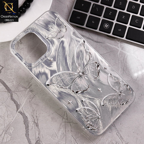 iPhone 13 Pro Max Cover - Silver - Luxury Silver-Plated Feather Butterfly Dreams Soft Case