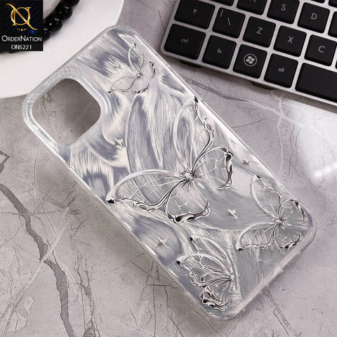 iPhone 14 Plus Cover - Silver - Luxury Silver-Plated Feather Butterfly Dreams Soft Case