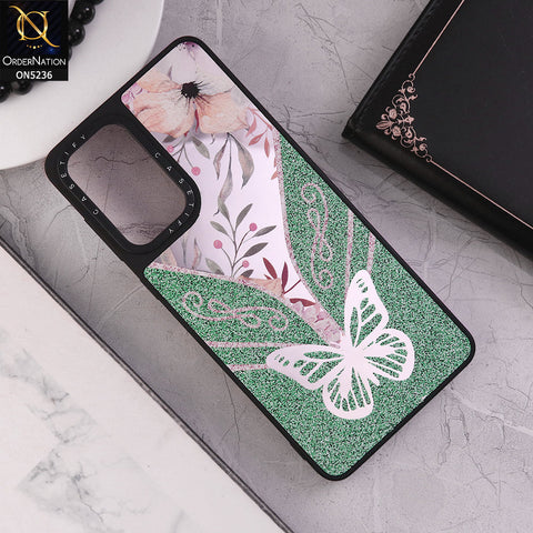 Samsung Galaxy A52s 5G Cover - Design 5 - Trendy Floral Butterfly Shiny Mirror Soft Borders Protective Case