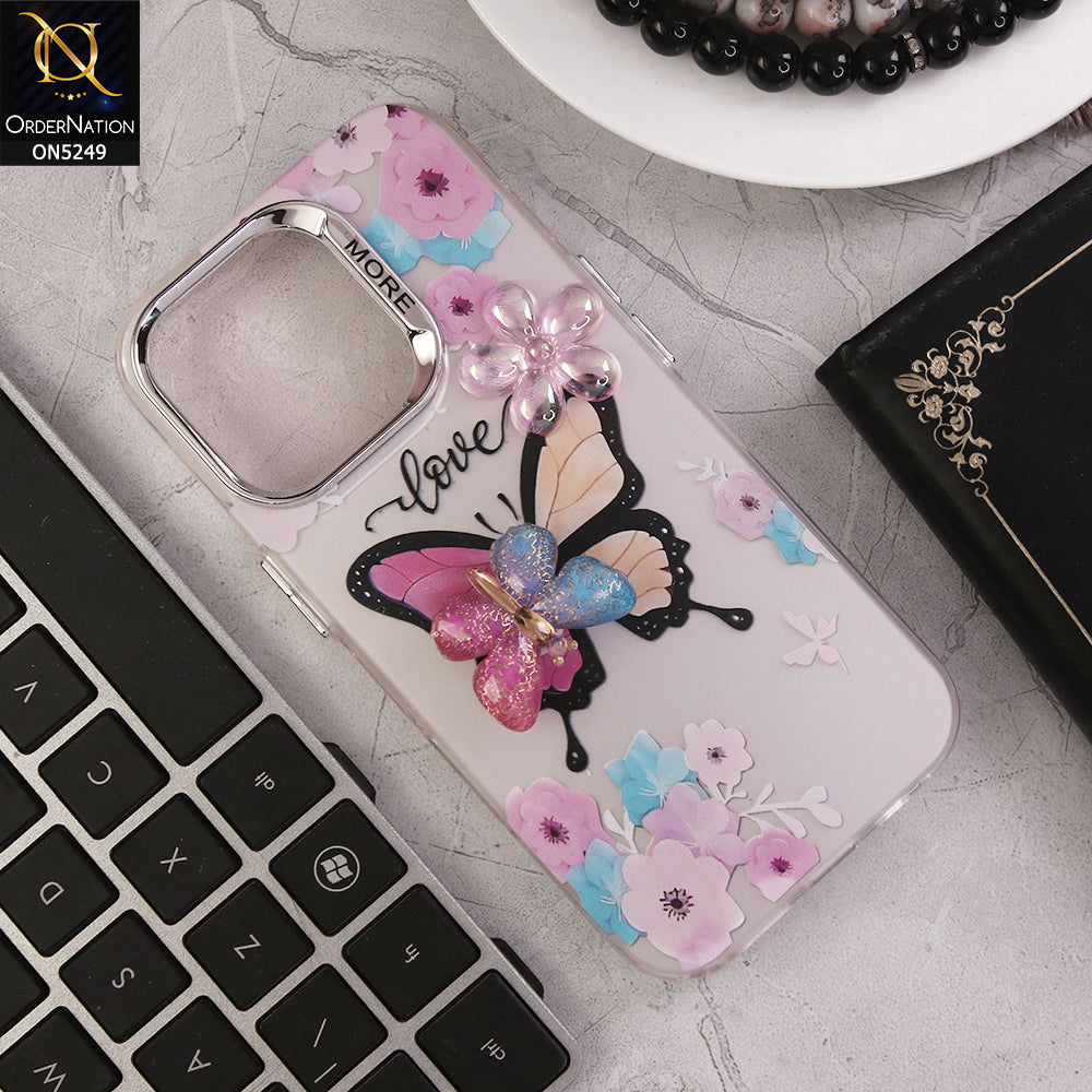 iPhone 16 Pro Cover - Design 1 - New Love Butterfly Series Soft Border Protective Case