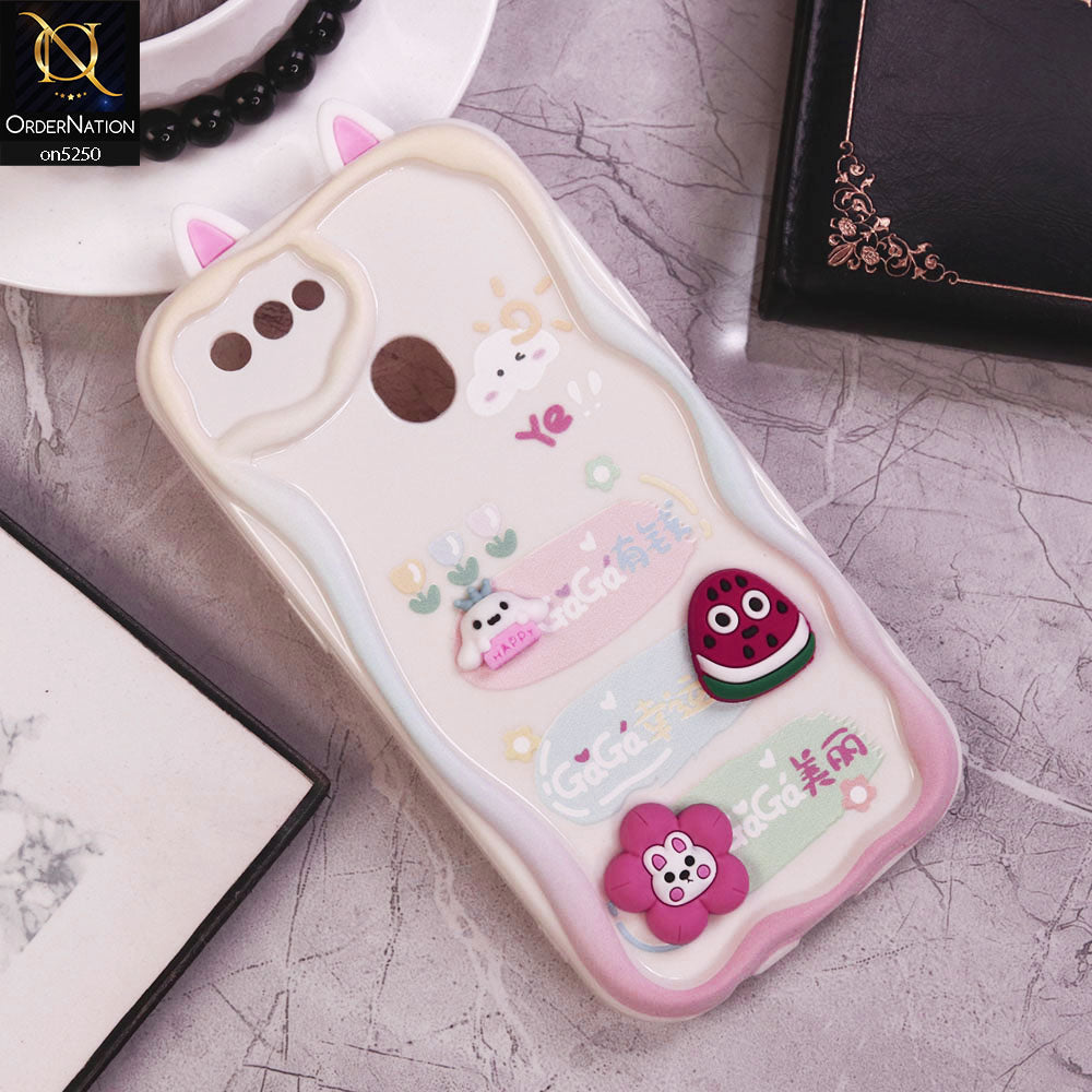 Oppo A12 Cover - Design 6 - Cute 3D Cartoon Soft Silicon Helix Soft Borders Camera Protection Case