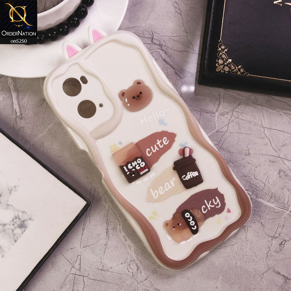 Oppo A76 Cover - Design 5 - Cute 3D Cartoon Soft Silicon Helix Soft Borders Camera Protection Case