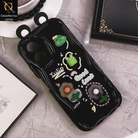 Oppo A18 Cover - Design 2 - Cute 3D Cartoon Soft Silicon Helix Soft Borders Camera Protection Case