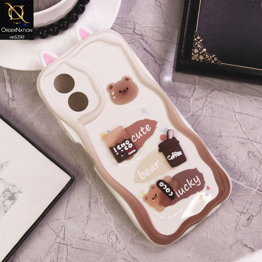 Oppo A38 Cover - Design 5 - Cute 3D Cartoon Soft Silicon Helix Soft Borders Camera Protection Case