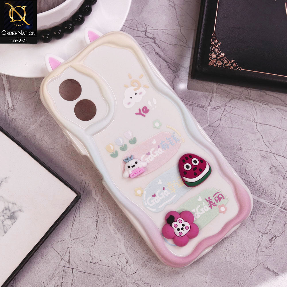 Oppo A38 Cover - Design 6 - Cute 3D Cartoon Soft Silicon Helix Soft Borders Camera Protection Case