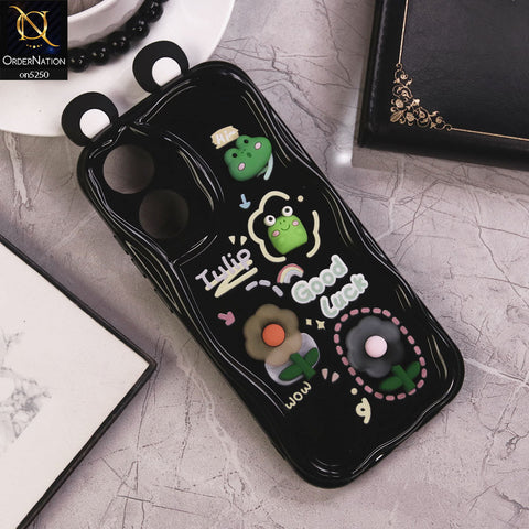 Oppo A78 Cover - Design 2 - Cute 3D Cartoon Soft Silicon Helix Soft Borders Camera Protection Case