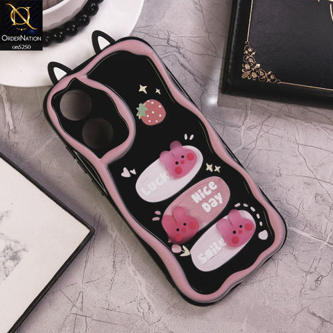 Oppo A78 Cover - Design 4 - Cute 3D Cartoon Soft Silicon Helix Soft Borders Camera Protection Case