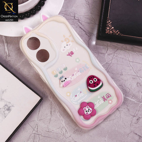 Oppo A78 Cover - Design 6 - Cute 3D Cartoon Soft Silicon Helix Soft Borders Camera Protection Case