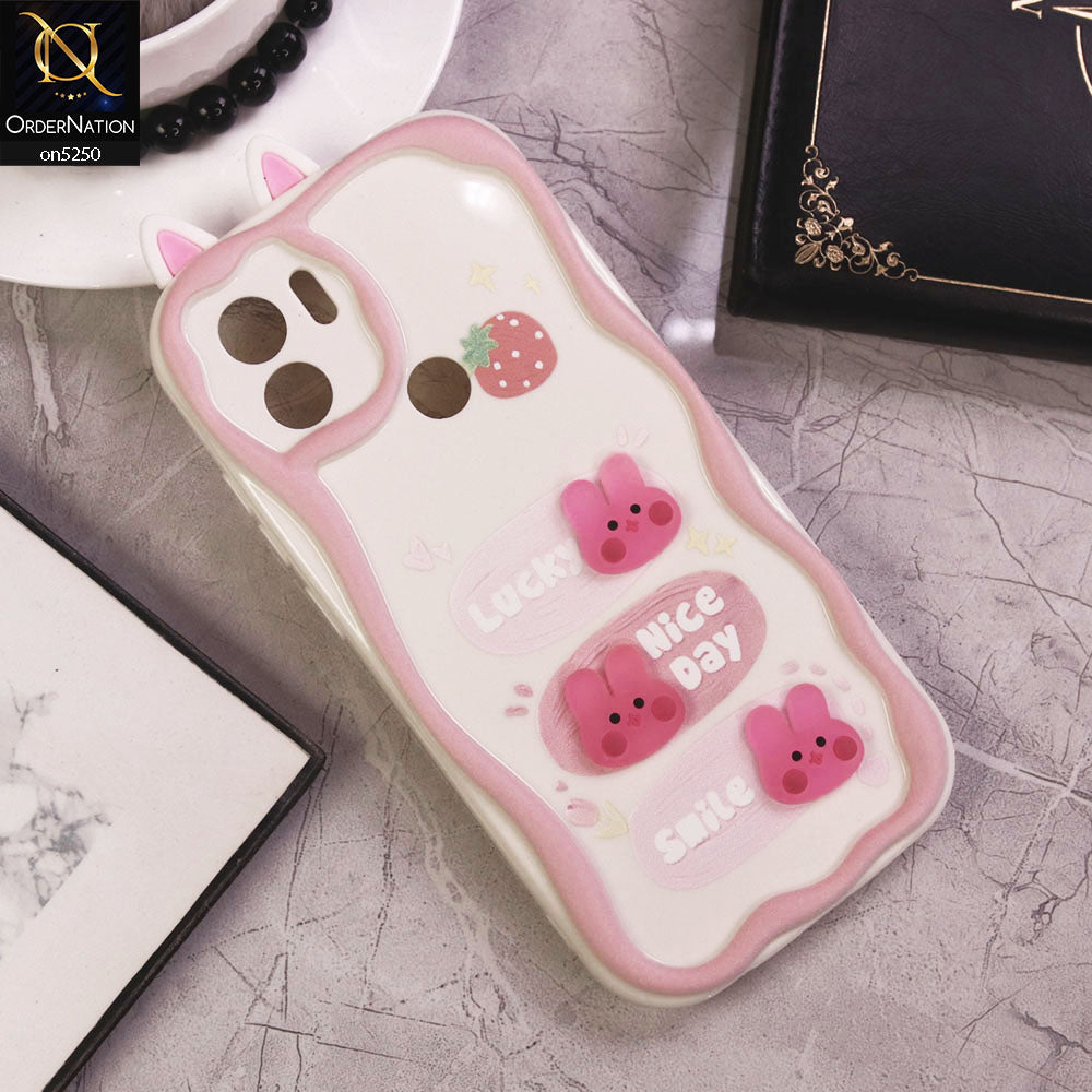 Xiaomi Redmi A1 Plus Cover - Design 7 - Cute 3D Cartoon Soft Silicon Helix Soft Borders Camera Protection Case