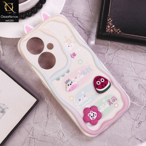 Oppo Reno 11F 5G Cover - Design 6 - Cute 3D Cartoon Soft Silicon Helix Soft Borders Camera Protection Case