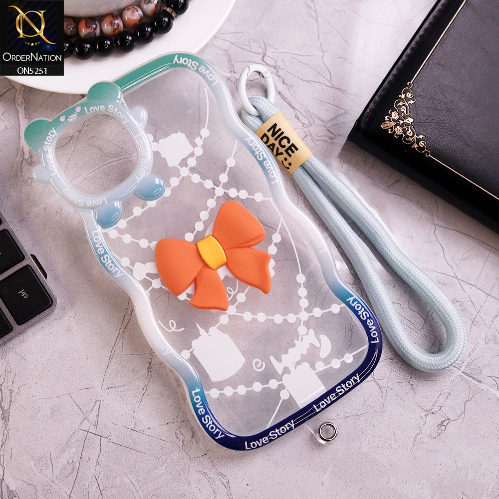 iPhone 11 Cover - Orange - New Love Story Cute 3D Bow Knot Soft Silicone Protective Case