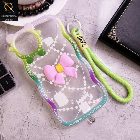 iPhone 11 Pro Max Cover - Pink - New Love Story Cute 3D Bow Knot Soft Silicone Protective Case