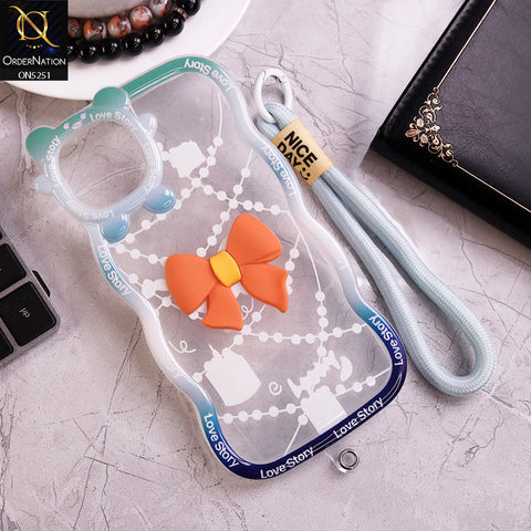 iPhone 12 Pro Cover - Orange - New Love Story Cute 3D Bow Knot Soft Silicone Protective Case