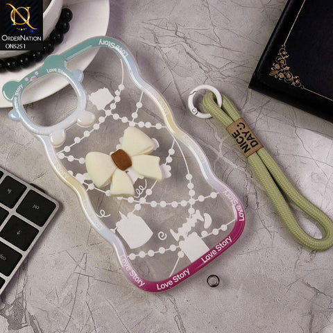 iPhone 15 Plus Cover - White - New Love Story Cute 3D Bow Knot Soft Silicone Protective Case