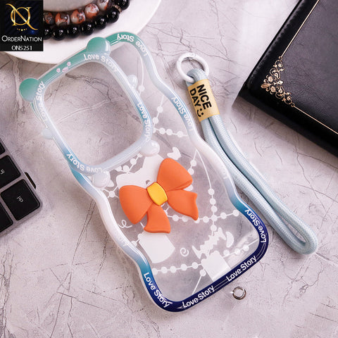 Xiaomi Redmi Note 13R Cover - Orange - New Love Story Cute 3D Bow Knot Soft Silicone Protective Case