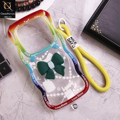 Xiaomi Redmi A3 Cover - Dark Green - New Love Story Cute 3D Bow Knot Soft Silicone Protective Case