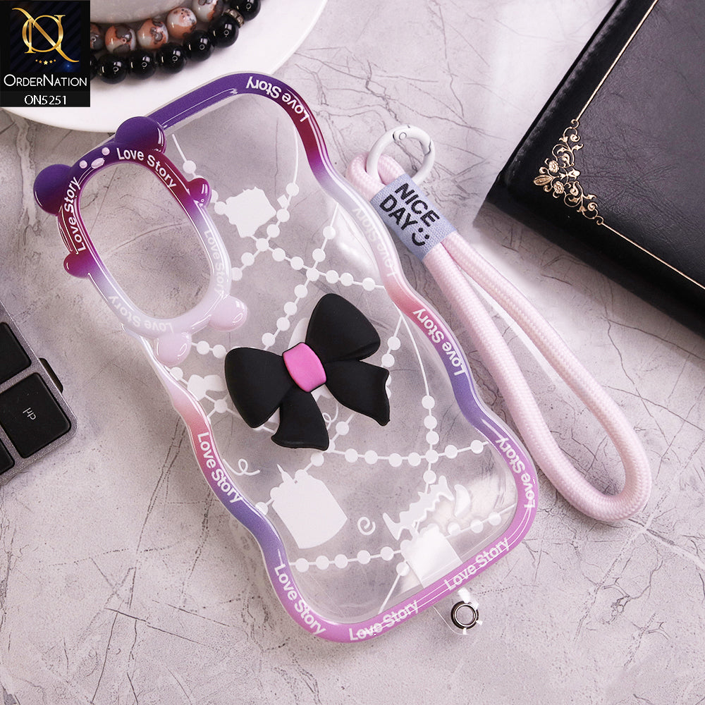 Samsung Galaxy A15 5G Cover - Black - New Love Story Cute 3D Bow Knot Soft Silicone Protective Case