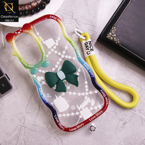 Samsung Galaxy A15 5G Cover - Dark Green - New Love Story Cute 3D Bow Knot Soft Silicone Protective Case