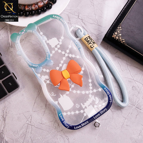 Samsung Galaxy A15 4G Cover - Orange - New Love Story Cute 3D Bow Knot Soft Silicone Protective Case