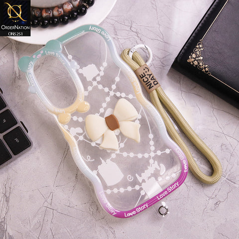 Samsung Galaxy A15 5G Cover - White - New Love Story Cute 3D Bow Knot Soft Silicone Protective Case