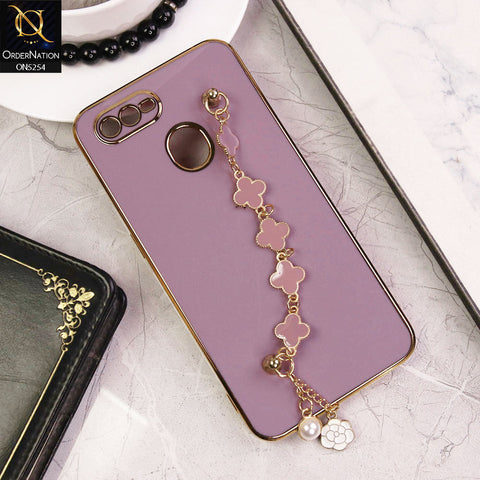 Oppo A11k Cover - Lilac - New Gloss Shiny Soft Protective Case With Chain Holder